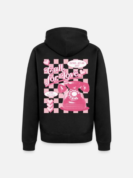 Call for Love Hotline Aesthetics - Unisex Premium Organic Zip Hoodie - black
