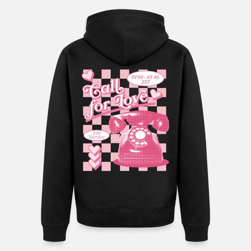 Call for Love Hotline Aesthetics - Unisex Premium Organic Zip Hoodie - black