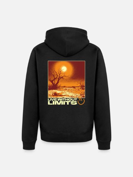 Live Without Limits – Surreal Desert Scene - Unisex Premium Organic Zip Hoodie - black