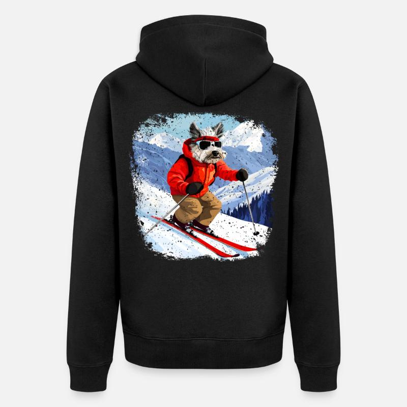 Chien de ski - Veste à capuche bio Premium Unisexe - noir