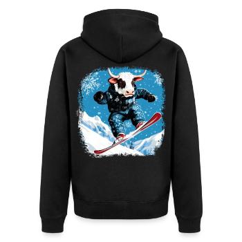 Vaches snowboard - Veste à capuche bio Premium Unisexe - noir - Dos - Nico (187cm)