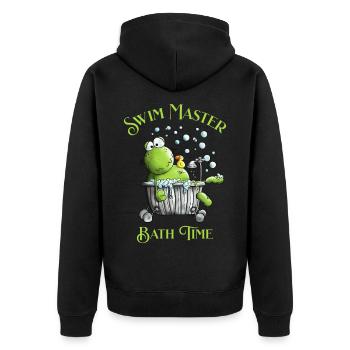 Swim Master Bath Time Wellness Frog Bathtub - Unisex Premium Organic Zip Hoodie - black - Back - Nico (187cm)