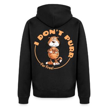 , je ne ronronne pas, chat disant chats - Veste à capuche bio Premium Unisexe - noir - Dos - Nico (187cm)