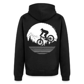 Amateurs de VTT - Veste à capuche bio Premium Unisexe - noir - Dos - Nico (187cm)