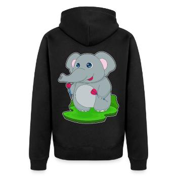Elefant Dart Dartpfeil - Unisex Premium Bio Zip Hoodie - Schwarz - Hinten - Nico (187cm)