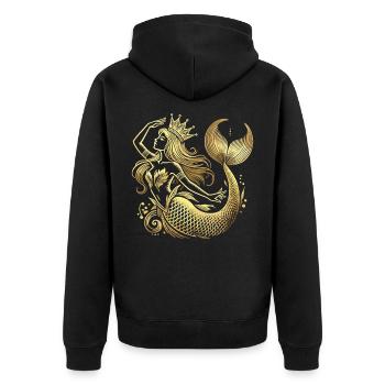 Sirène Sirène Princesse Or Cadeau Doré - Veste à capuche bio Premium Unisexe - noir - Dos - Nico (187cm)