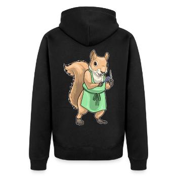 Écureuil Coiffeur Ciseaux Peigne - Veste à capuche bio Premium Unisexe - noir - Dos - Nico (187cm)