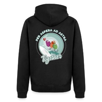 Snow sledging love drawing humor - Unisex Premium Organic Zip Hoodie - black - Back - Nico (187cm)