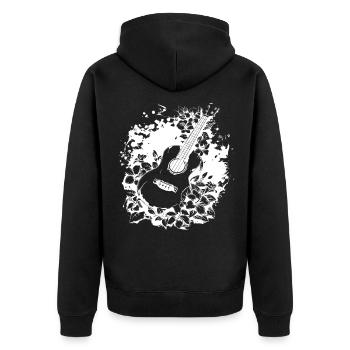 Funny Ukulele - Unisex Premium Organic Zip Hoodie - black - Back - Nico (187cm)