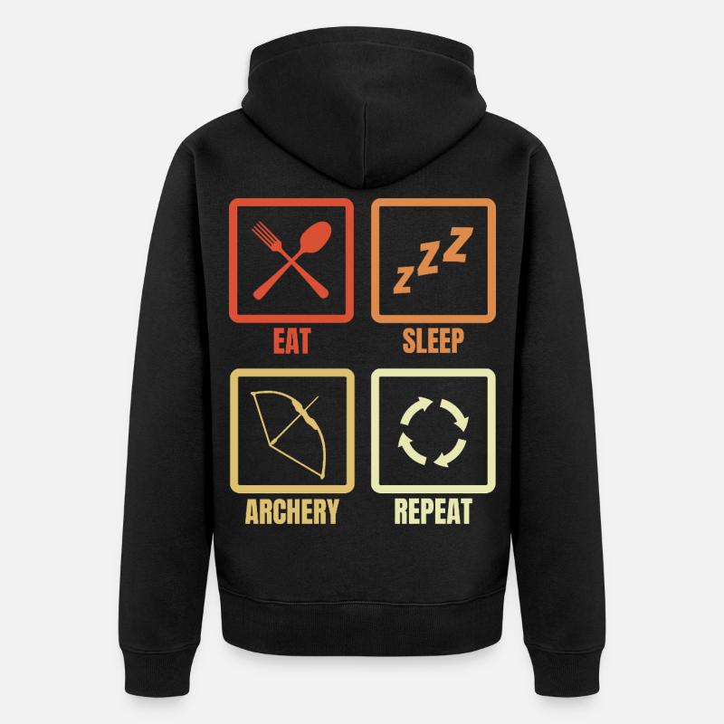 Manger dormir Tir à l’arc Répéter - Veste à capuche bio Premium Unisexe - noir