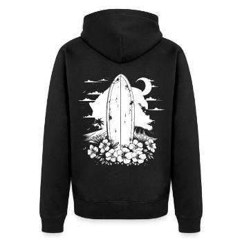 Surfboard - Unisex Premium Organic Zip Hoodie - black - Back - Nico (187cm)