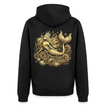 Sirène Sirène Princesse Or Cadeau Doré - Veste à capuche bio Premium Unisexe - noir - Dos - Nico (187cm)