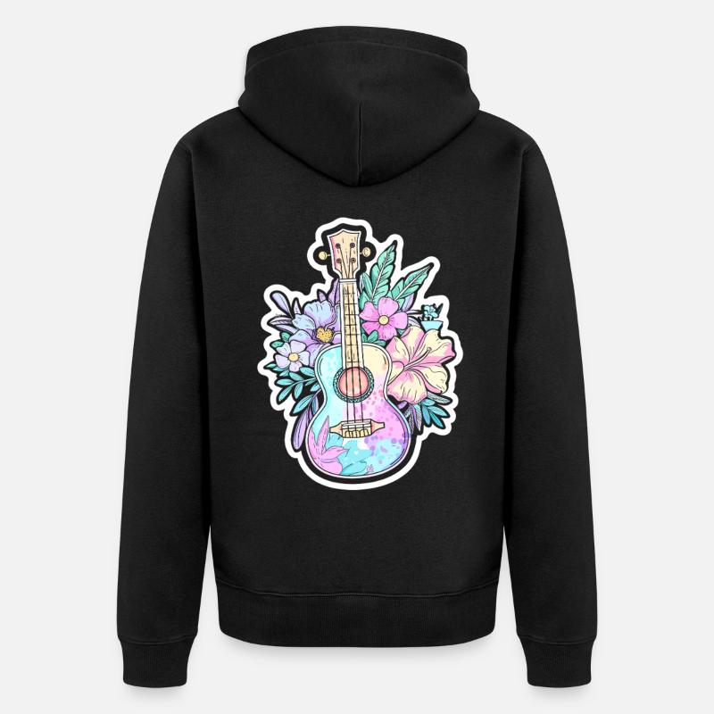 Ukulélé Style BD - Veste à capuche bio Premium Unisexe - noir