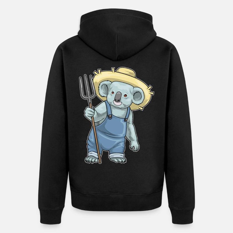 Fourche Koala Farmer - Veste à capuche bio Premium Unisexe - noir