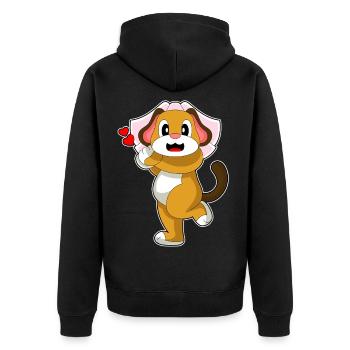 Chien Voile de mariée Mariage - Veste à capuche bio Premium Unisexe - noir - Dos - Nico (187cm)