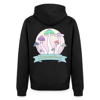 C’est l’heure des champignons ! Design coloré Psilocybe Cubensis - Veste à capuche bio Premium Unisexe - noir - Dos - Nico (187cm)