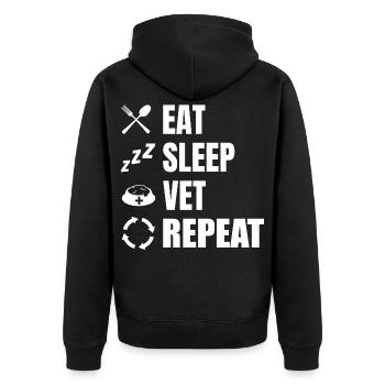 Nourriture Sommeil Vétérinaire - Veste à capuche bio Premium Unisexe - noir - Dos - Nico (187cm)