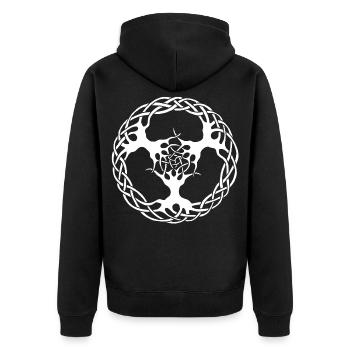 Les liens à la nature (blanc) - Veste à capuche bio Premium Unisexe - noir - Dos - Nico (187cm)