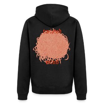 Twisted Mind – Chaos & Aesthetic - Unisex Premium Organic Zip Hoodie - black - Back - Nico (187cm)