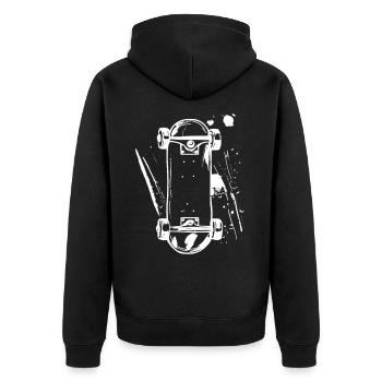 Skateboarding - Unisex Premium Bio Zip Hoodie - Schwarz - Hinten - Nico (187cm)