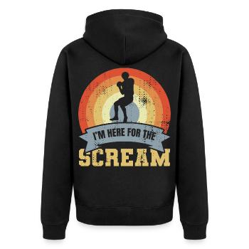 American Football Joke - Unisex Premium Organic Zip Hoodie - black - Back - Nico (187cm)