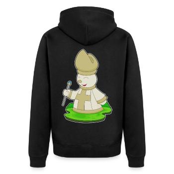 Chess Piece Bishop Chess - Unisex Premium Organic Zip Hoodie - black - Back - Nico (187cm)
