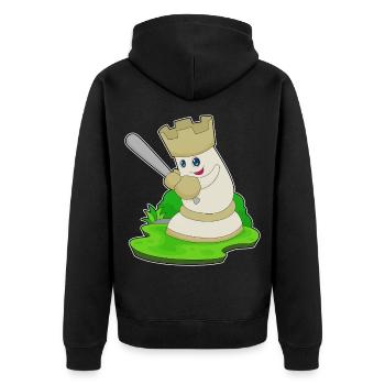 Chess Piece Tower Chess - Unisex Premium Organic Zip Hoodie - black - Back - Nico (187cm)