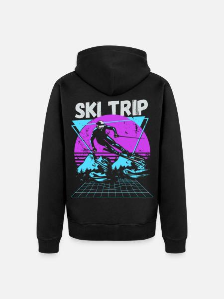 Ski Trip 2026 - Matching Family Snow Skiing - Unisex Premium Organic Zip Hoodie - black