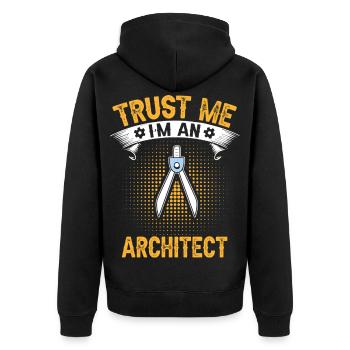 Architekten Vertrauen Sie mir Technisches Design - Unisex Premium Bio Zip Hoodie - Schwarz - Hinten - Nico (187cm)