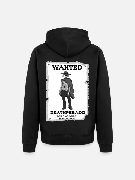 Skeleton Cowboy - Unisex Premium Organic Zip Hoodie - black