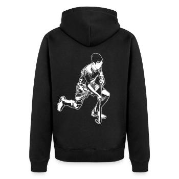 Joueurs de hockey sur gazon - Veste à capuche bio Premium Unisexe - noir - Dos - Nico (187cm)