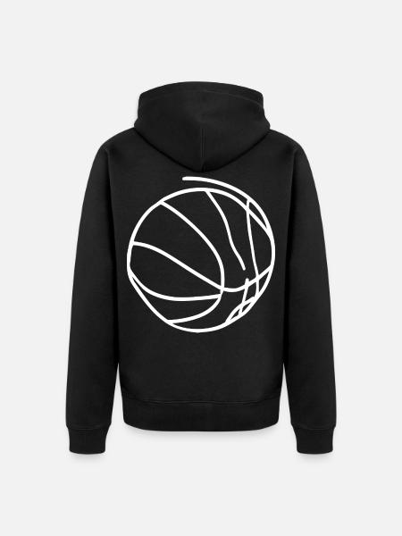 Basketball Sketch - Unisex Premium Organic Zip Hoodie - black