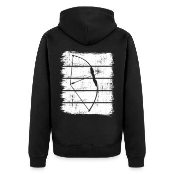 Bow hunting - Unisex Premium Organic Zip Hoodie - black - Back - Nico (187cm)