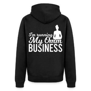 Blague sur le professeur de yoga - Veste à capuche bio Premium Unisexe - noir - Dos - Nico (187cm)