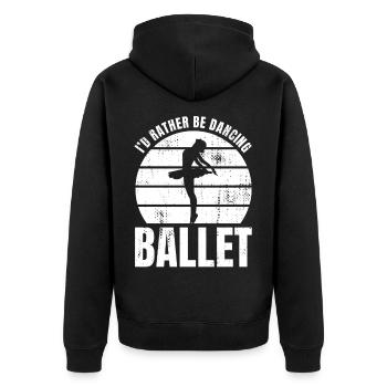 Ich würde lieber Ballett tanzen - Unisex Premium Bio Zip Hoodie - Schwarz - Hinten - Nico (187cm)