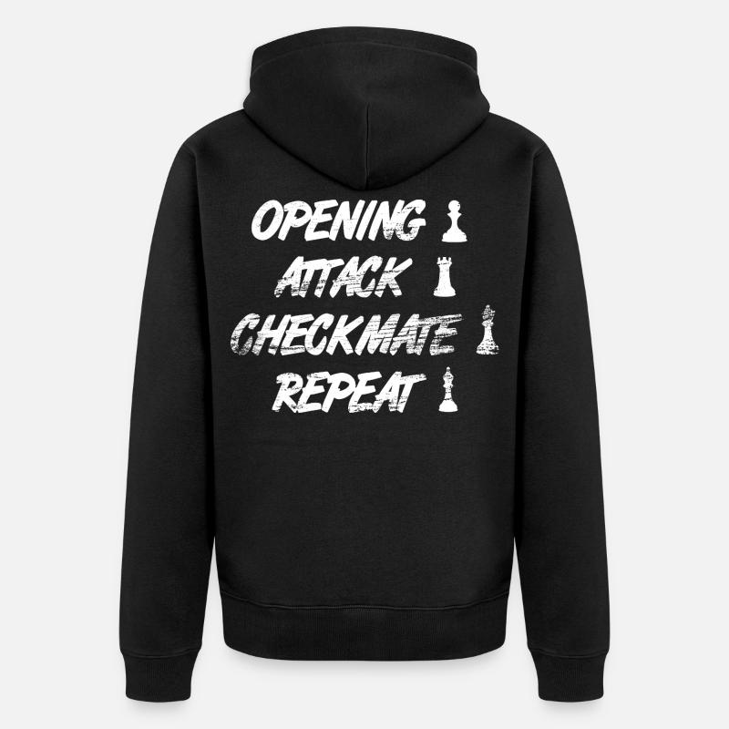 Schach Techniken - Unisex Premium Bio Zip Hoodie - Schwarz