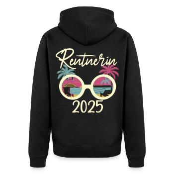 Tropischer Sommerurlaub 2025 Rentnerin - Unisex Premium Bio Zip Hoodie - Schwarz - Hinten - Nico (187cm)