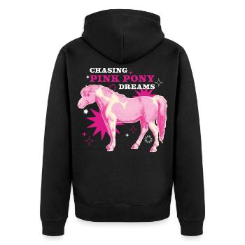 Pink Pony Dreams – Manège magique - Veste à capuche bio Premium Unisexe - noir - Dos - Nico (187cm)