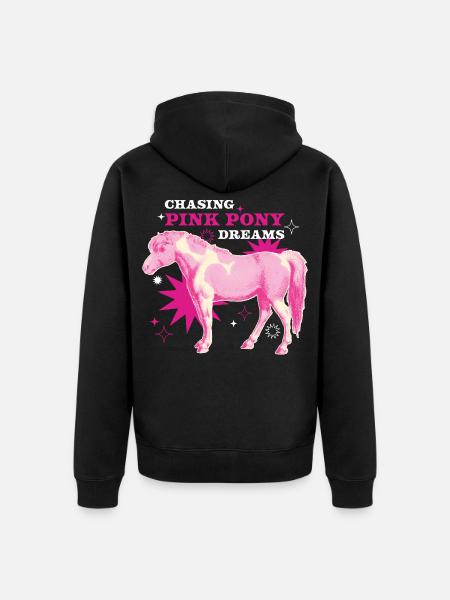 Pink Pony Dreams – Magic Ride - Unisex Premium Organic Zip Hoodie - black