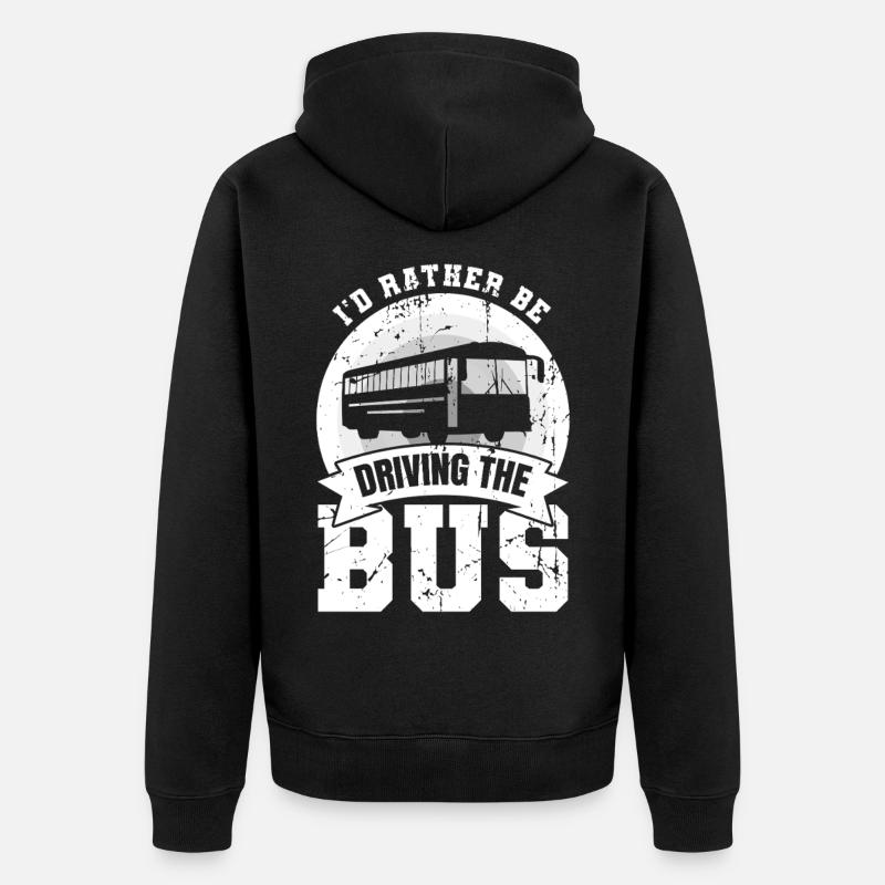 Je préfère conduire le bus - Veste à capuche bio Premium Unisexe - noir