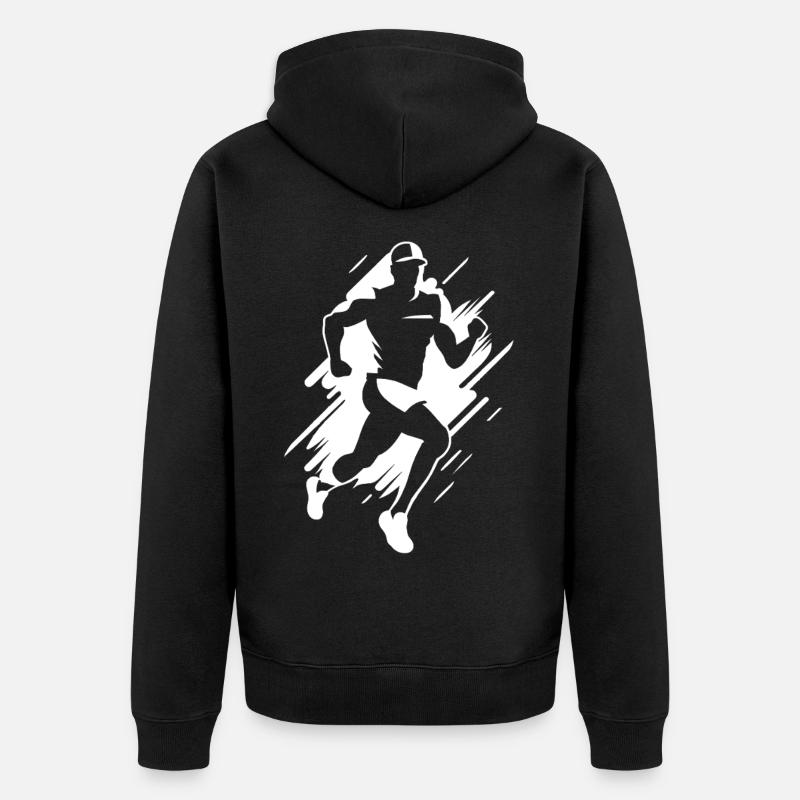 Jogger Grafik - Unisex Premium Bio Zip Hoodie - Schwarz