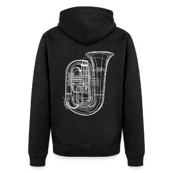 Croquis de tuba - Veste à capuche bio Premium Unisexe - noir - Dos - Nico (187cm)