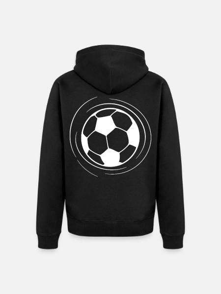 Football Sketch - Unisex Premium Organic Zip Hoodie - black
