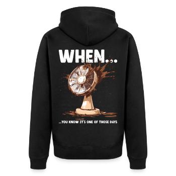 Funny Disaster Office Meme Colleagues Murphy's Law - Unisex Premium Organic Zip Hoodie - black - Back - Nico (187cm)