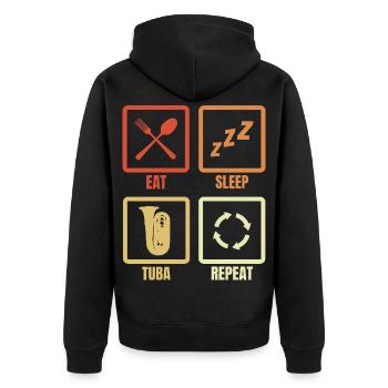 Manger Dormir Tuba Répéter - Veste à capuche bio Premium Unisexe - noir - Dos - Nico (187cm)