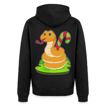 Canne de bonbon serpent - Veste à capuche bio Premium Unisexe - noir - Dos - Nico (187cm)