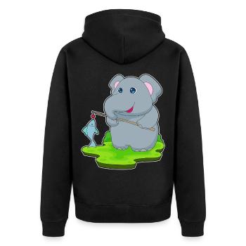 Pêche au poisson éléphant - Veste à capuche bio Premium Unisexe - noir - Dos - Nico (187cm)