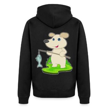 Pêche au poisson Dog Angler - Veste à capuche bio Premium Unisexe - noir - Dos - Nico (187cm)