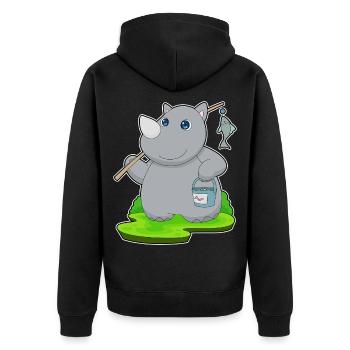 Pêche au poisson pêcheur rhinocéros - Veste à capuche bio Premium Unisexe - noir - Dos - Nico (187cm)