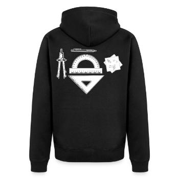 Graphique d’architecte - Veste à capuche bio Premium Unisexe - noir - Dos - Nico (187cm)